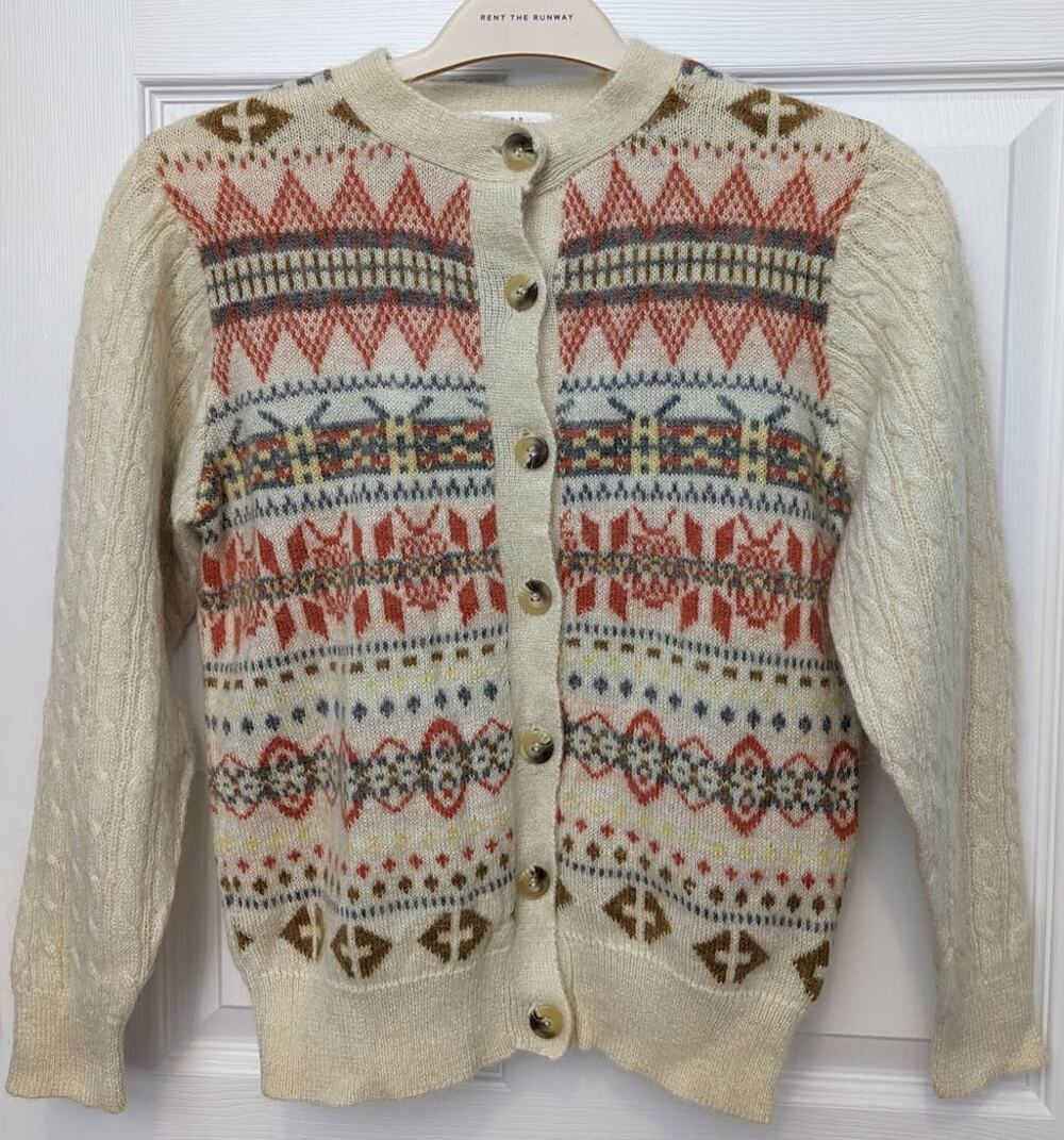 Cardigan Sweater Grandmacore Shabby Chic Ugly Christmas Holiday Party Button Up